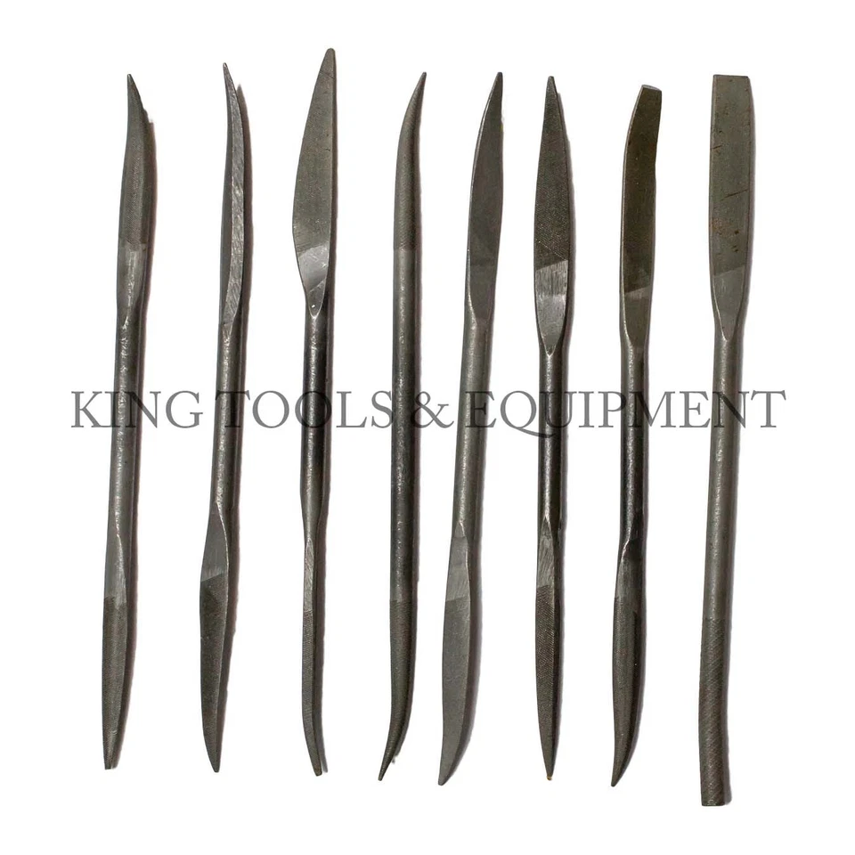 New KING 8pc Assorted Second Cut RIFFLER FILES, American Double Cut, Double End - Image 2 of 4