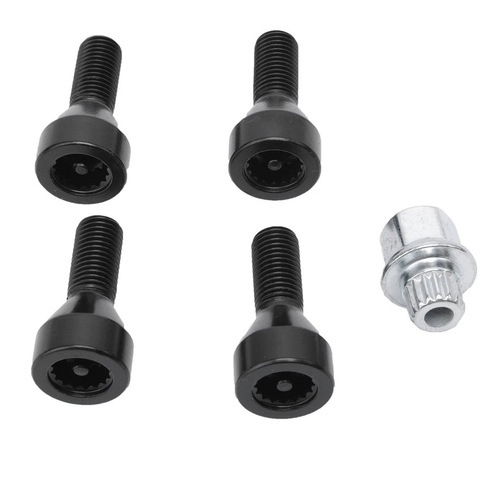 Wheel Lock Set Black Lug Bolts for BMW E32 E34 3 5 7er & Mini 36136786419 - Image 2 of 4