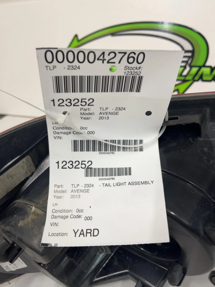 2011-14 Dodge Avenger Tail Light Assembly Left Lh - Image 4 of 4