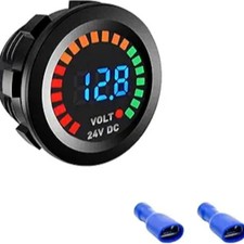 Waterproof Voltmeter for Car, DC 24V LED Digital Display Voltage Gauge-24V-1 PCS