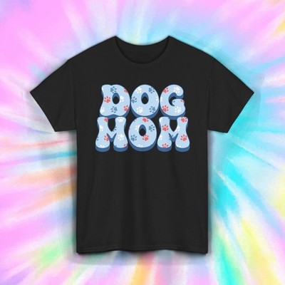 Dog Mom Shirt | Cute Retro Paw Print Pet Lover Dog Mama Gift Tee S 5XL