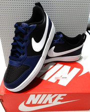 New Authentic Kids Nike COURT BOROUGH LOW 2 Sneakers-Size 6.5Y-Navy-Black-Wht