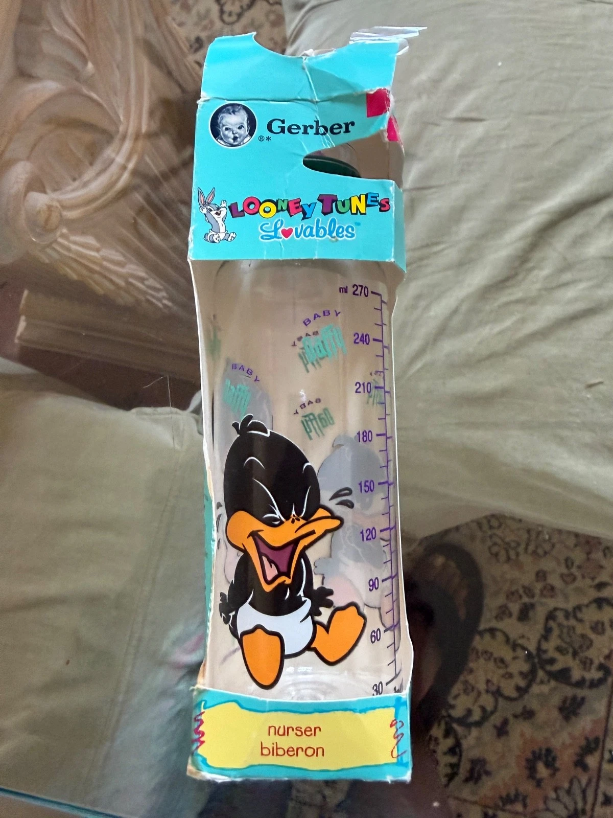 Vintage Gerber Looney Tunes Lovables Baby Daffy Duck Nurser Bottle w/ Box NOS
