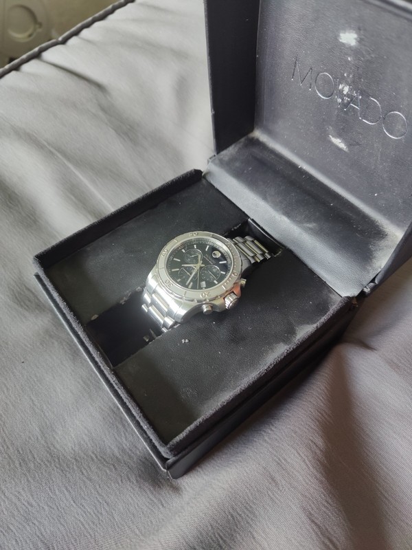 Movado Series 800 Men's Chronograph Quartz 100m 40mm SS Black Dial Watch