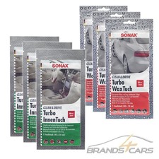 3x SONAX CLEAN&DRIVE TURBOINNENTUCH INNENTUCH + 3x TURBOWAXTUCH WACHSTUCH TUCH