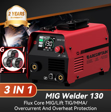 ARCCAPTAIN 3 in 1 MIG Welder 130A Flux Core MIG/Lift TIG/MMA Stick Welding Wire