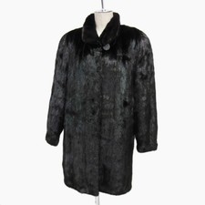 Used High Quality Fur MINK FUR Black Mink Coat Good Hair Luster Texture Quality