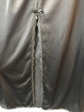 Vtg Vanity Fair Maxi Skirt Slip sz M Black Nylon Lingerie Scalloped Lace USA o