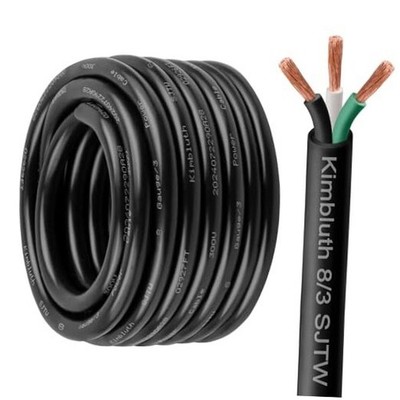 8 Gauge 3 Conductor Wire SJTW Outdoor Extension Power Cable 8