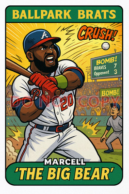 Marcell Ozuna  as ''Marcell the Big Bear'' - BALLPARK BRATS Parody Art Card