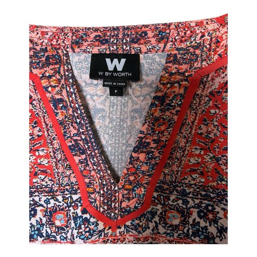 W by Worth Batik Floral Print Kaftan Belted Tie Waist - Worth P = US Sz S - Picture 6 of 8