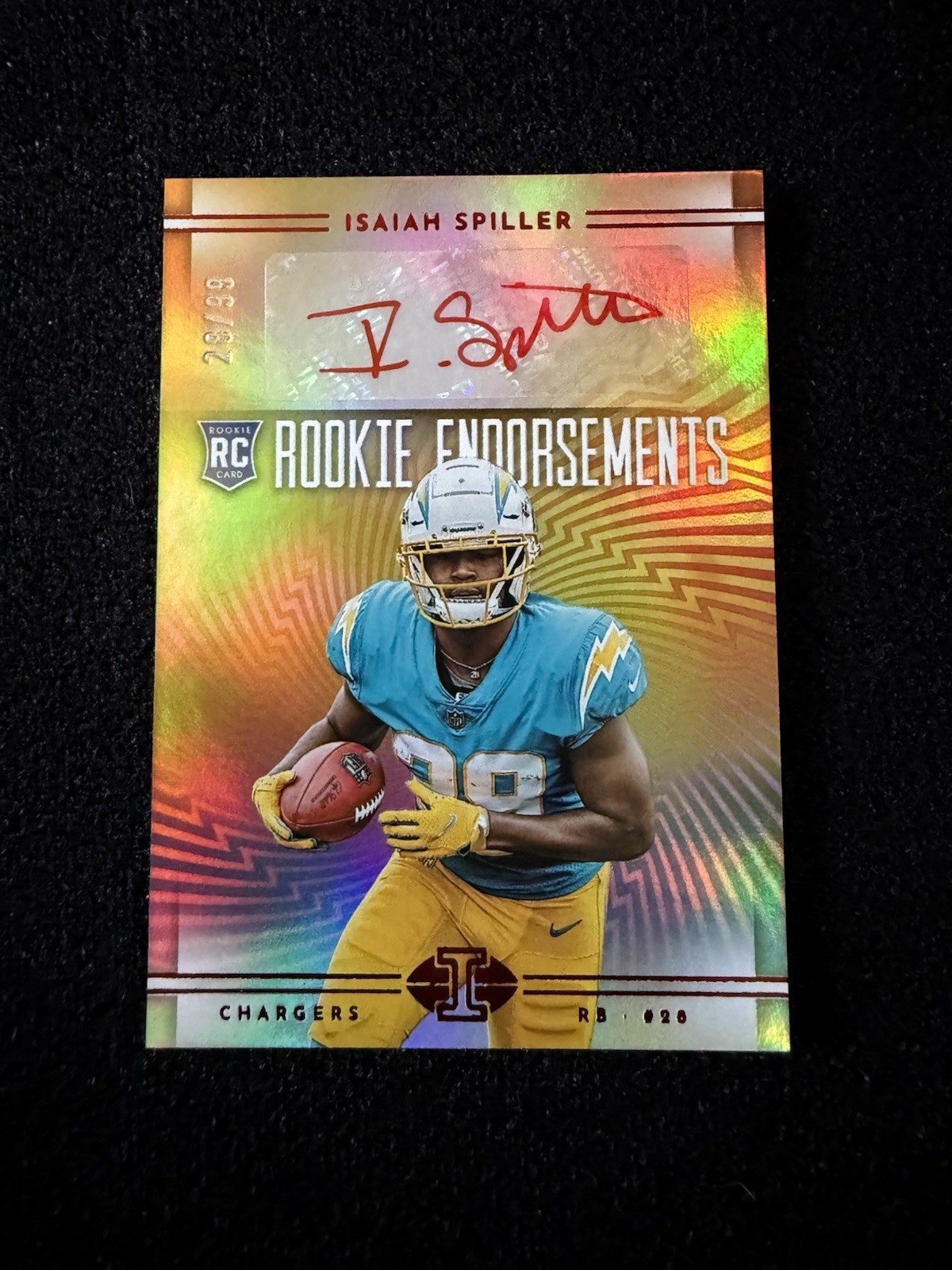 Isaiah Spiller Panini Illusions Rookie Endorsements Autographs #REIS Red