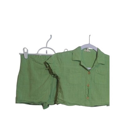 Kate Mack Light Green Two Piece Skort Cotton Set Lightweight Size 7