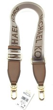 Nuevo MICHAEL KORS JET SET Viaje 40mm LOGO Correas Correa de Repuesto Equipaje/Dorado