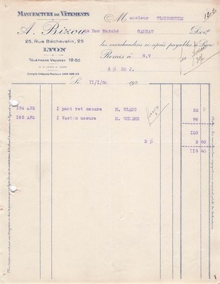 69 LYON suit A BIZON 1930 made