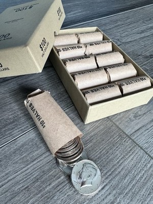 2025 P Kennedy Half Dollars $100 Box 10 Rolls of 200 Uncirculated Coins P Mint
