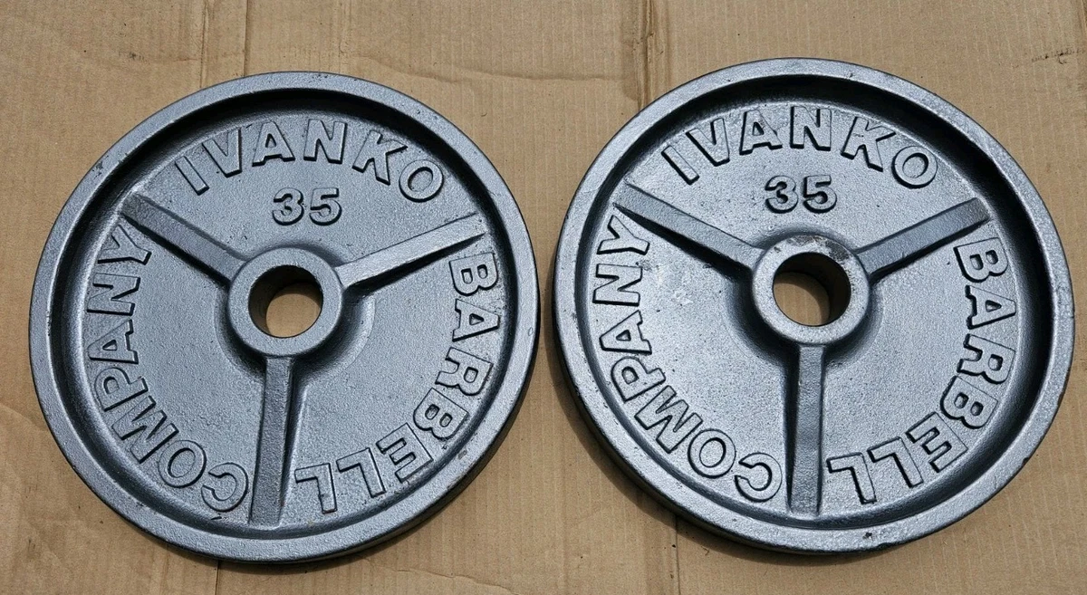 Disque Olympique 7 Trous Caoutchouc Rouge Ivanko ROEZH 25 KG