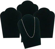 4 Black Velvet Padded Necklace Pendant Display Easels 3 3/4" W X 5 1/4" H