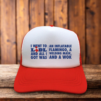 #ad Lidl Grocery Store Parody Mens Trucker Hat Red All I Got Was Funny Gift Ball Cap $19.99