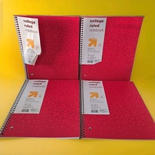 Up  Up Spiral College Ruled Notebook 80 Sheets Red Set Of 4