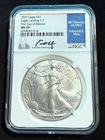 2021 AMERICAN SILVER EAGLE F.D.O.I. NGC MS 70 EDMUND MOY SIGNATURE