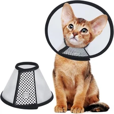 Vivifying Cat Cone, Adjustable M（Neck: 7.2-9.0 in）, Black 