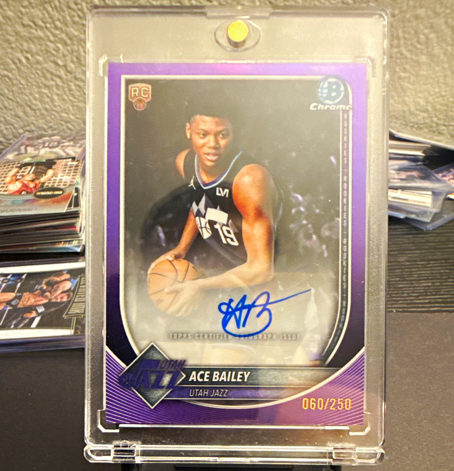 Topps 2025-26 Bowman Chrome Autographs Ace Bailey BCA-AB Purple /250 Auto RC