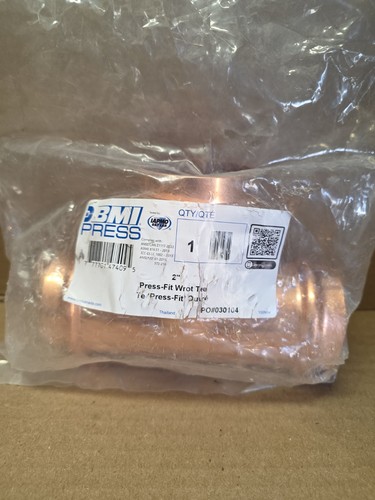 BMI PRESS 2" Press Fit Wrot Tee Copper Lead Free