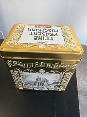 Aachen Lambertz German Christmas Cookie Tin Music Box Plays Jingle Bells Empty