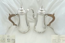 RARE QUEEN ELIZABETH II HM STERLING SILVER CAFE AU LAIT SET 1974
