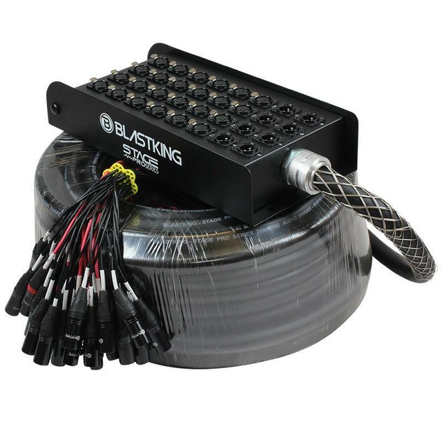 100 Ft XLR Audio Snake Stage Cable Box 24 Female Channel by 8 Male