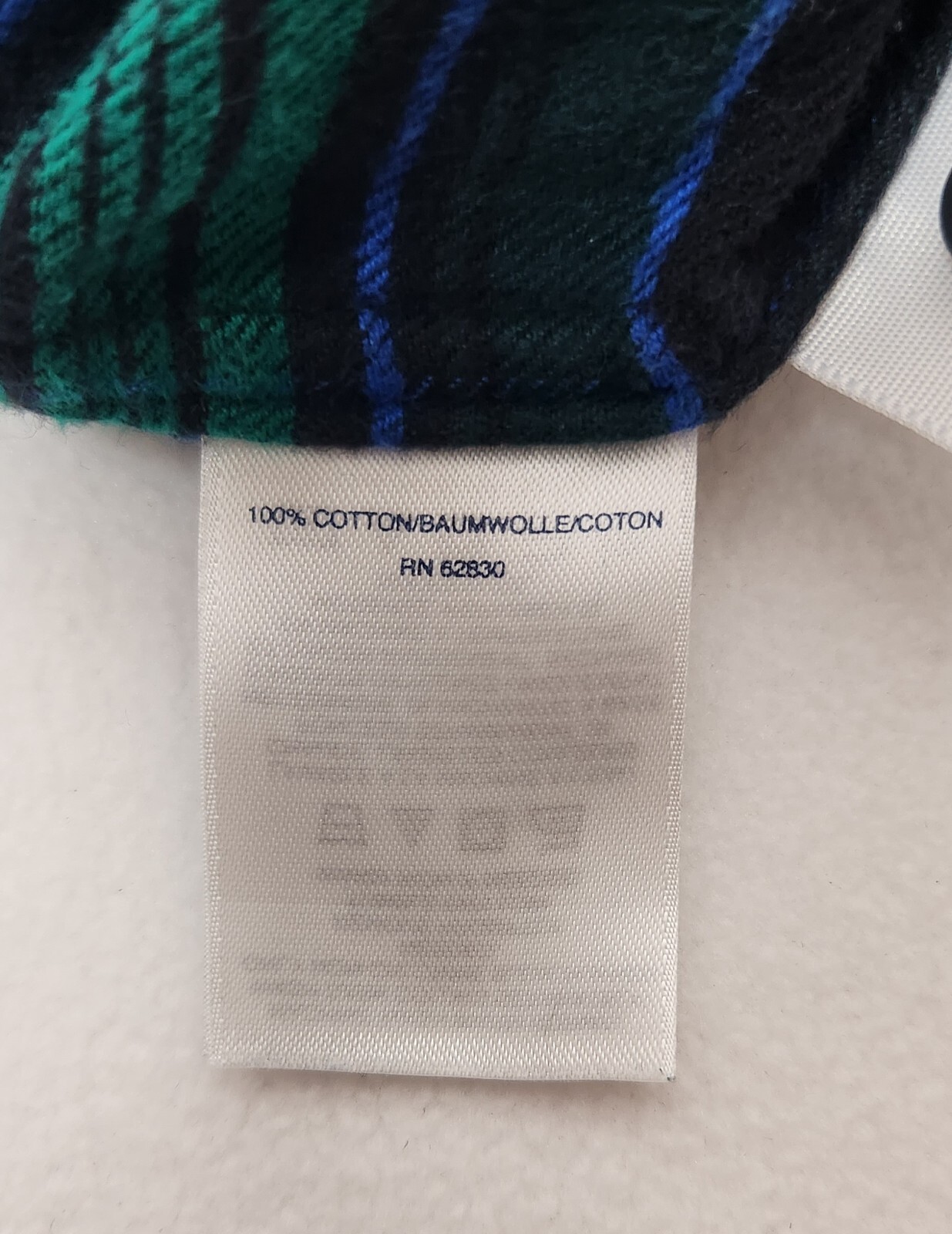 Lands End Womens Button Up Flannel Shirt Green/black/blue Plaid XS 4