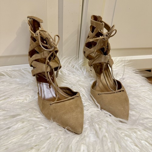 Aquazzura Belgravia 75 Lace-Up Pumps in Camel (SIZE EU39) - Picture 8 of 8