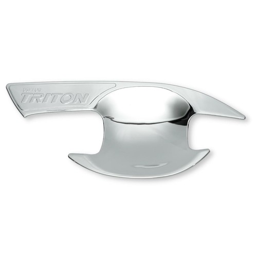 CHROME 4 DOORS HANDLE INSERT BOWL CUP TRIM FOR MITSUBISHI TRITON L200 2015-2022 - Picture 4 of 6