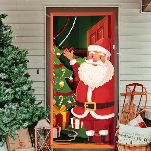 Christmas Creative Outdoor Decoration Hanging Door Cover Holiday Party Decor - Picture 10 of 14