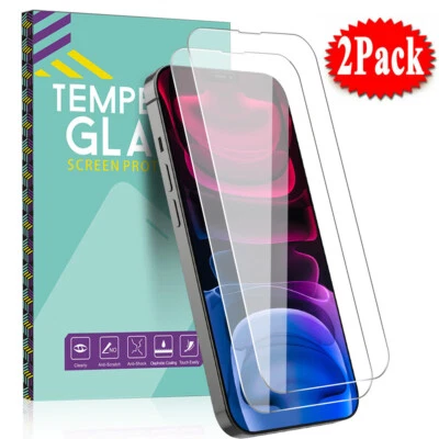 ESUKCESO 2-PACK For iPhone 16 14 Pro Max 13 12 11 XS Max Tempered GLASS Screen Protector