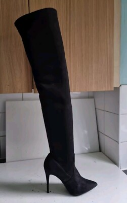 STEVE MADDEN DESIGNER UK 5 EU 38 DAMEN SCHWARZ OVERKNEES OVERKNEE HIGH HEELS STIEFEL