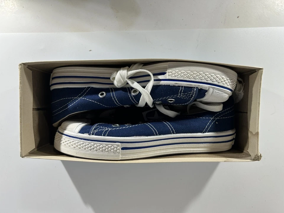 De colección Converse Straight Shooter Juvenil Talla 2 Azul Unisex Lona Nuevo en Caja Hecho en EE. UU. Foto 4 de 4