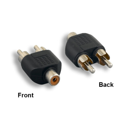[x10] 2-RCA Male to RCA Female Connector Coupler Adapter for Sound Audio Devices