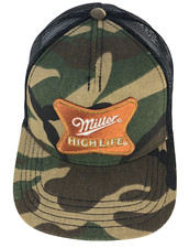 Miller High Life Logo Camo Trucker Hat Snapback Multi-Color American Needle Beer