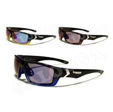 X Loop Sunglasses Mirror Lenses Plastic Frames Sport Baseball Golf Driving Men.