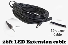 LEDupdates 26ft Power supply AC adapter Extension Cable 5.5mm x 2.1mm DC Plug