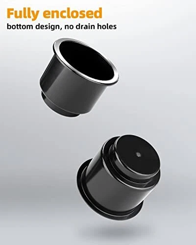 Cup Holder Insert 2pcs for RV Boat Car Couch Golf Cart, Elegant Chrome, Large Pl - Image 3 of 4