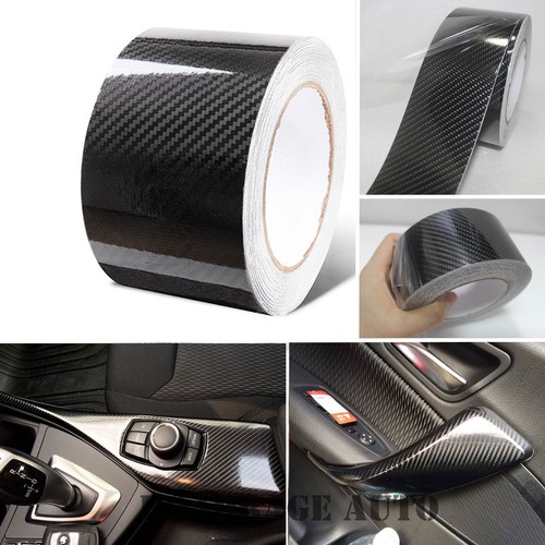 Tape Decal 5D Texture Carbon Fiber Vinyl Wrap Car Sticker Strip Black 10cm x 3m - Bild 1 von 4