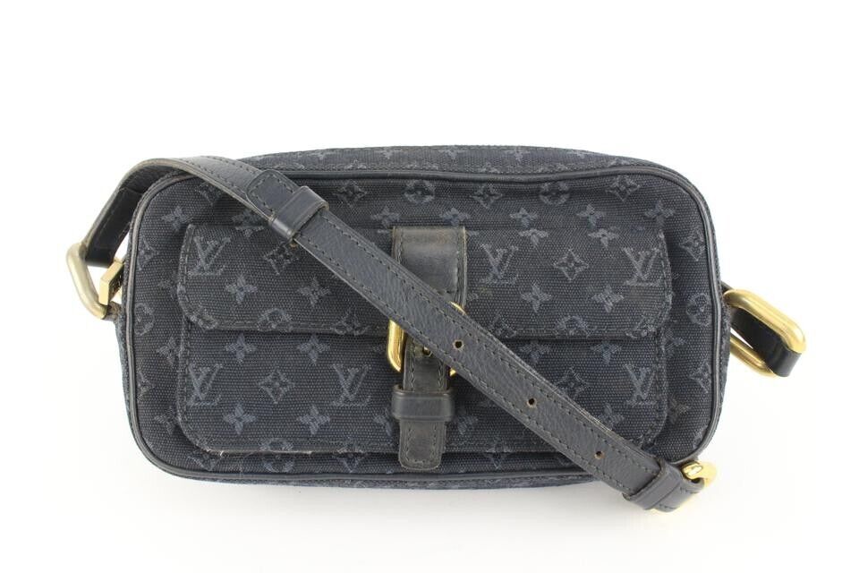 Louis Vuitton Navy Mini Lin Juliette MM Crossbody Bag Louis Vuitton Navy Mini Lin Juliette MM Crossbody Bag