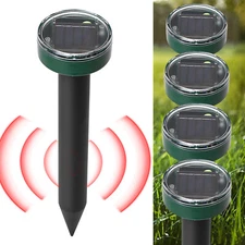 8/16Pcs Solar Ultrasonic Animal Repeller Outdoor Mole Gopher Pest Control Spikes