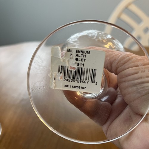 PAIR Waterford Crystal Millennium Collection "Health" Toasting Balloon Goblets - Picture 5 of 9