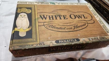 Vintage White Owl Brand Cigar Box, 50 cigar box, 10 cent cigar, factory 373