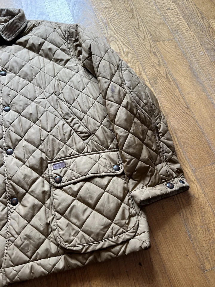Chaqueta acolchada vintage Polo Ralph Lauren beige pana talla L Foto 3 de 4