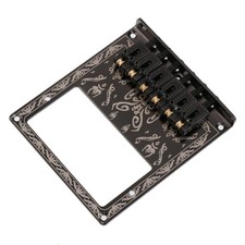 6 Roller Saddle Humbucker Guitar Bridge for Tele Telecaster Guitar Black